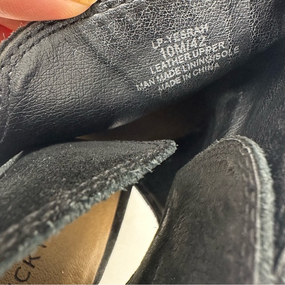 Lucky Brand Boots Sz 10 Suede Leather Cutout Design Wedge Heel Ankle Bootie - Picture 12 of 16